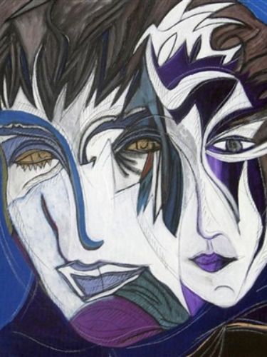 Bernard PEYROLES acrylic pastel crayon