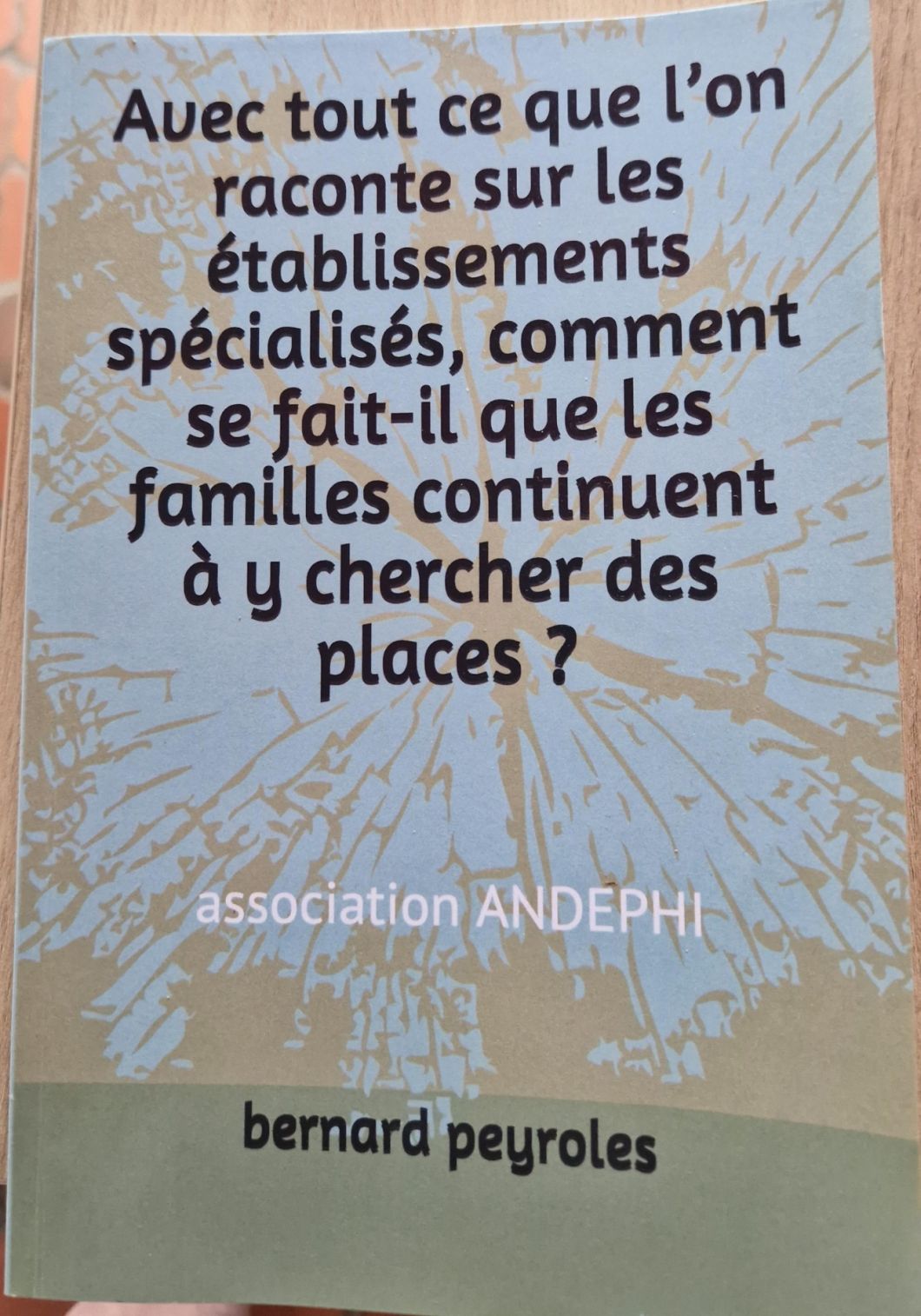 Livre de Bernard PEYROLES Avec tout ce que l’on raconte sur les établissements spécialisés, comment se fait-il que les familles continuent à y chercher des places ?