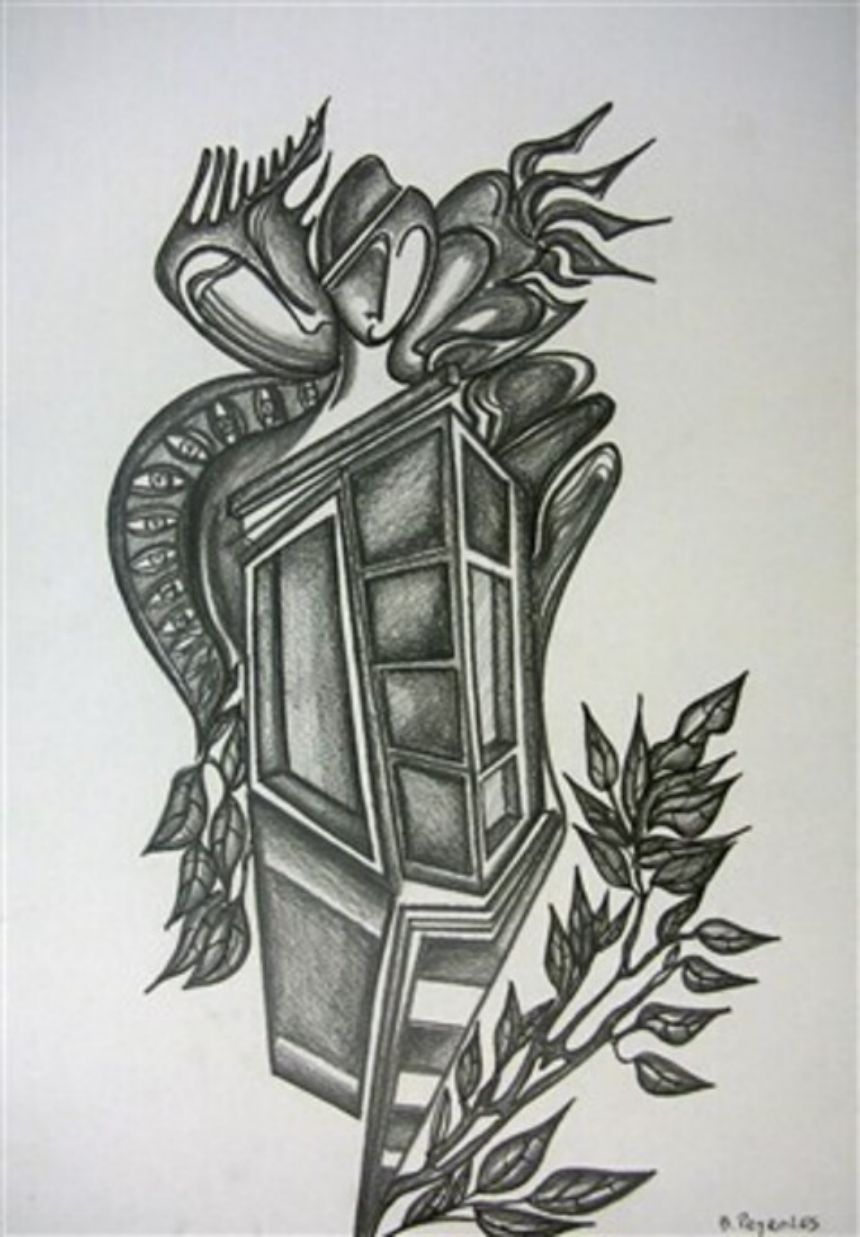 Bernard PEYROLES dessine des gris de silhouettes au crayon